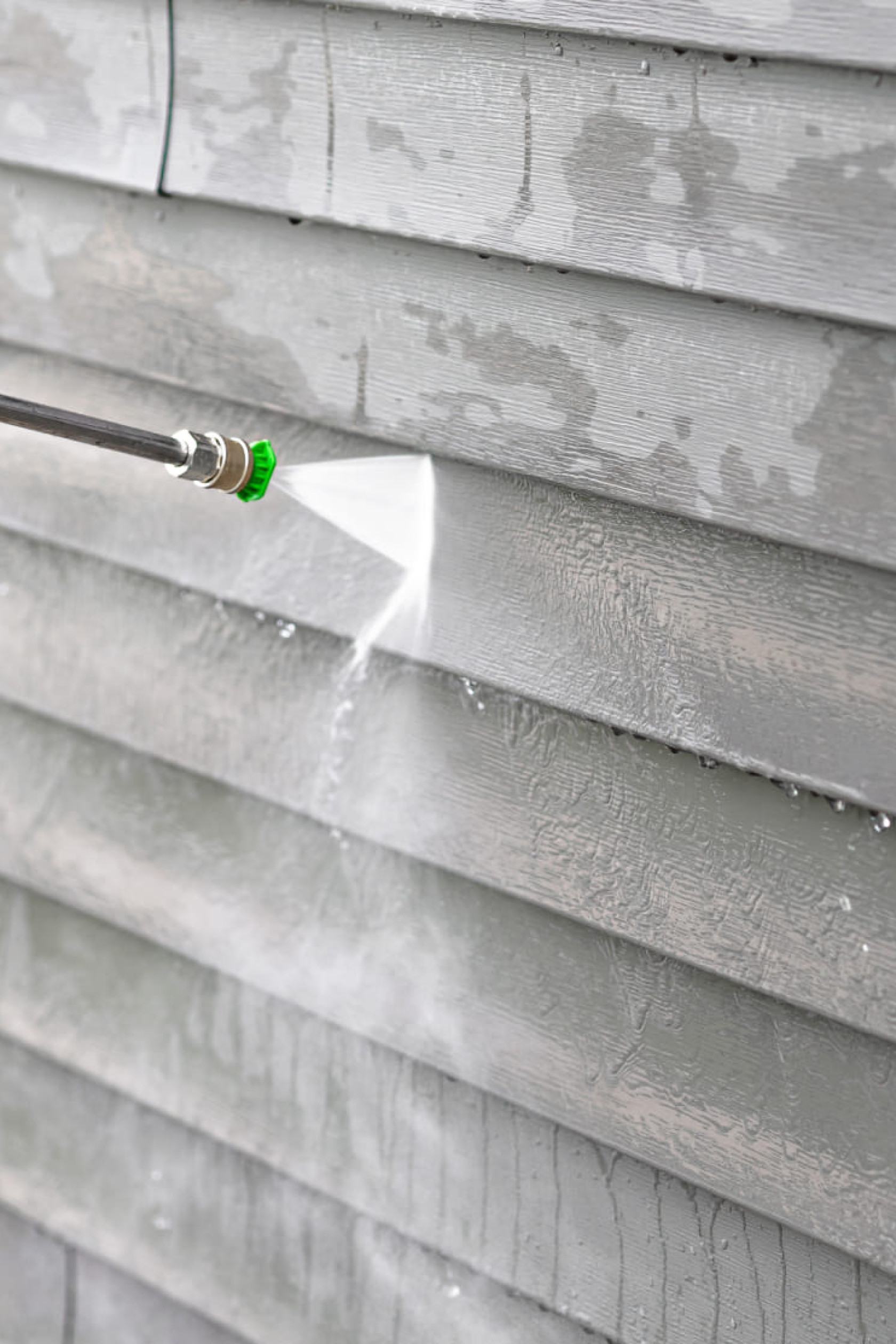 muur reinigen met hogedruk